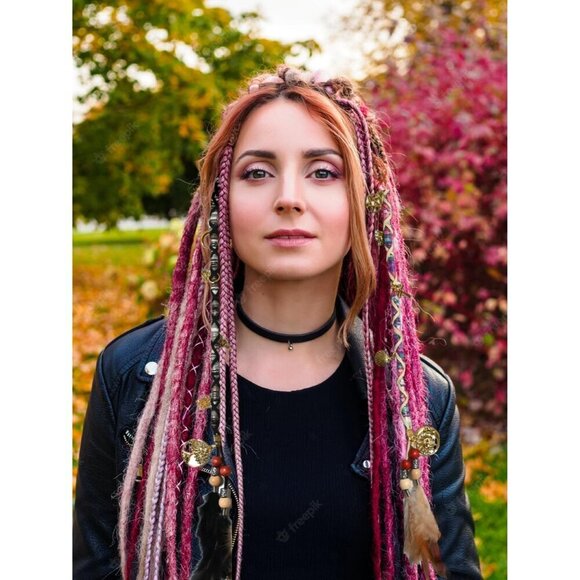 Hippie Hair Extensions Feather Bead Dread Wrap Colorful Accessories for Dreads B main image 6